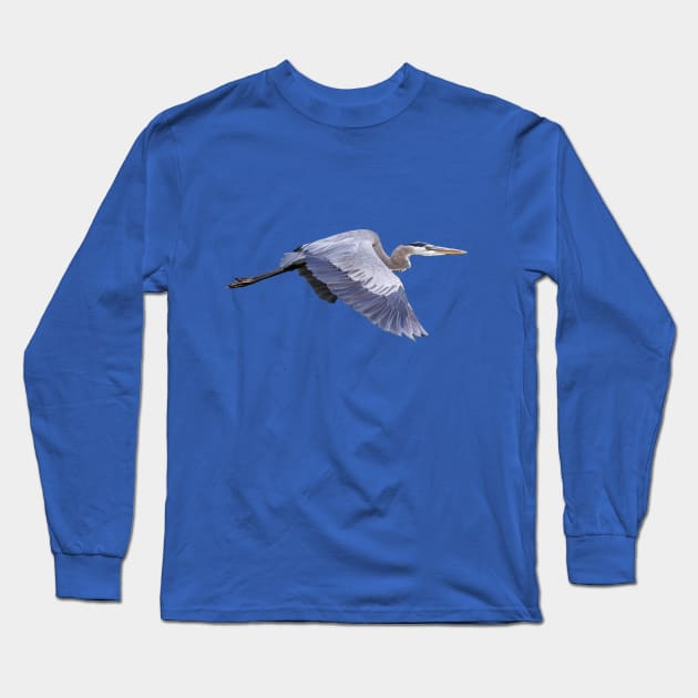 Great Blue Heron Long Sleeve T-Shirt by lauradyoung